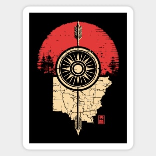 Ohio State Pride Buckeye Vintage Symbolic Map Magnet